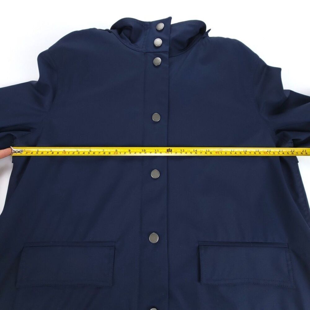 NEW Faconnable Wool Parka Trench Coat Hooded Jacket Quiet Luxury Large Navy Blue - Picture 3 of 14